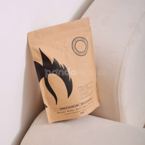 kraft stand up coffee pouch with valve for food packaging