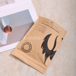 kraft stand up coffee pouch with valve for food packaging