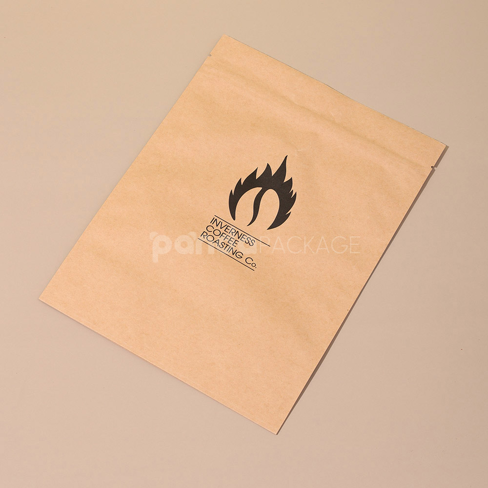 kraft stand up coffee pouch with valve for food packaging