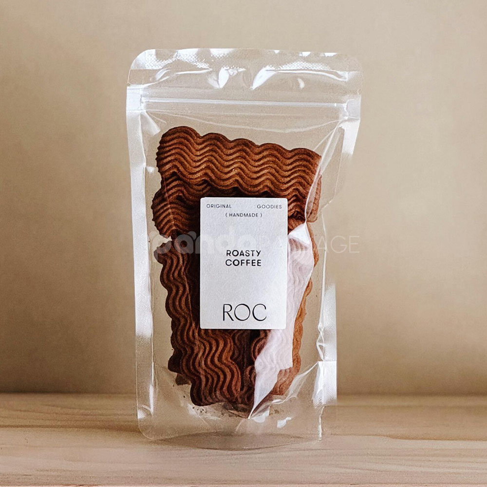 clear stand up zipper pouch for cookies and snack packaging