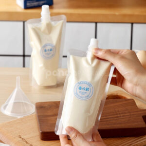clear stand up spout pouch for drinks juices and sauces