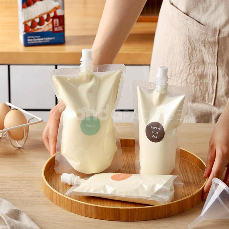 clear stand up spout pouch for drinks juices and sauces