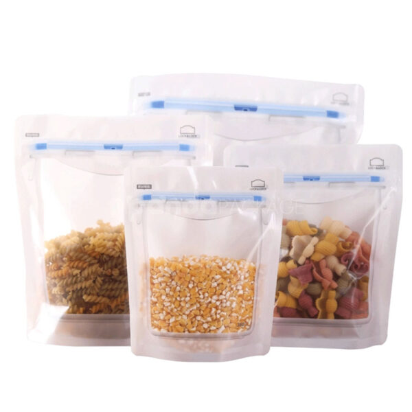 Reusable Stand Up Slider Zipper Pouch for Food Storage