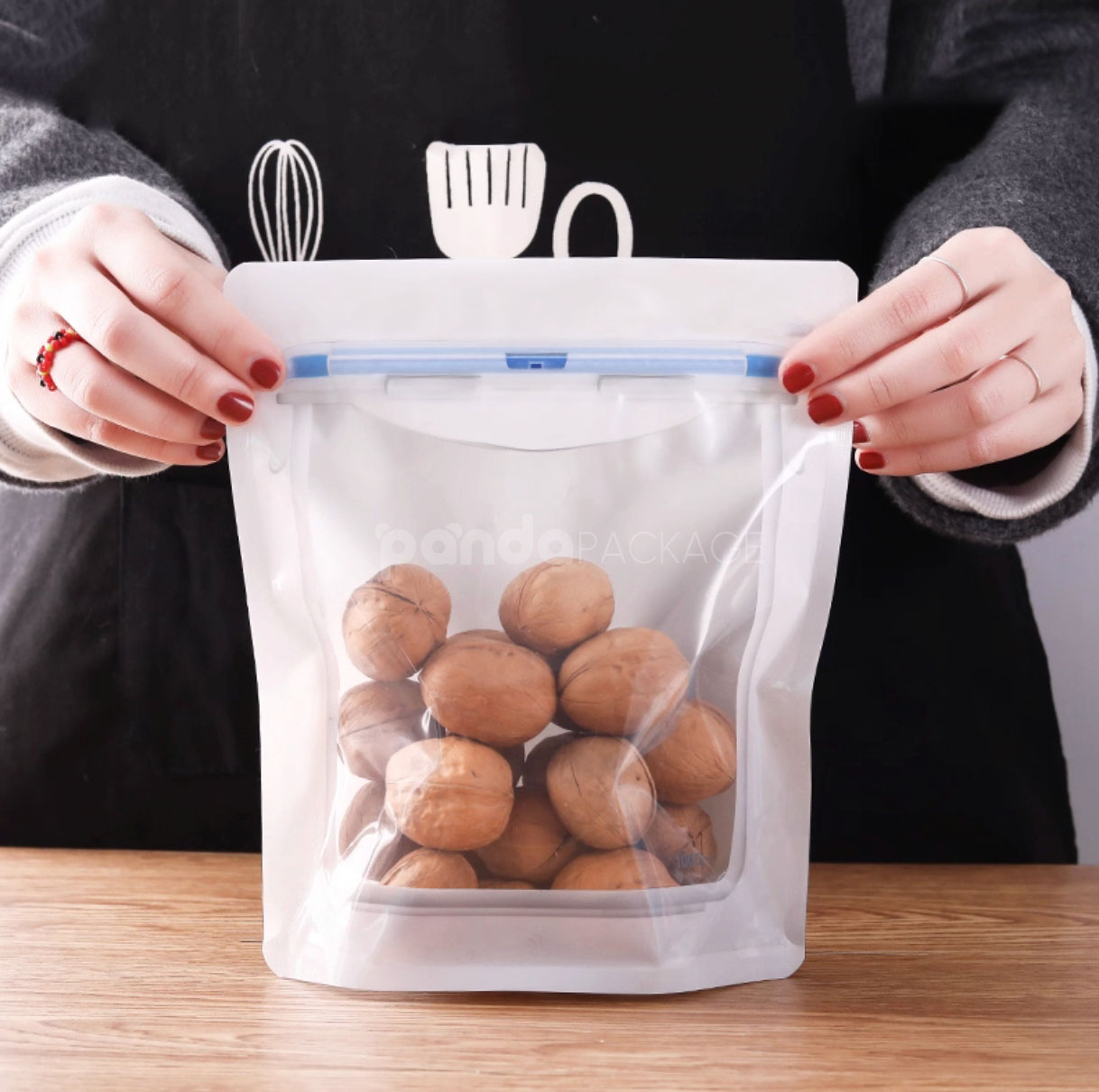 Reusable Stand Up Slider Zipper Pouch for Food Storage