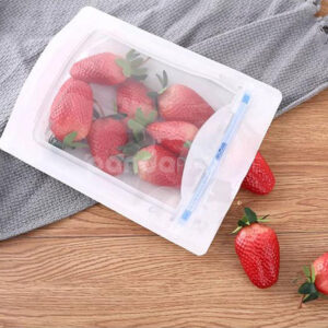 reusable stand up slider zipper pouch for food storage use