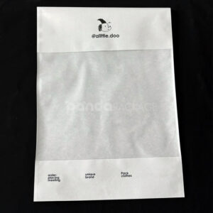 white apparel pouch with velcro closure for lightweight packaging
