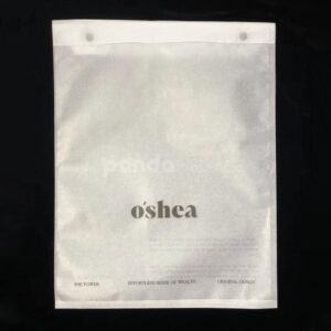 white non-woven apparel pouch with snap button closure design