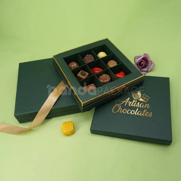 Custom Square Chocolate Rigid Box with Divider Insert