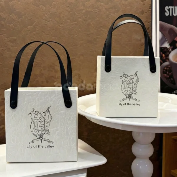 Premium Jewelry Rigid Packaging Box with Leather Handles