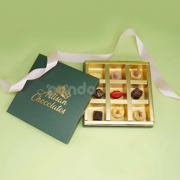 Custom Square Chocolate Rigid Box with Divider Insert