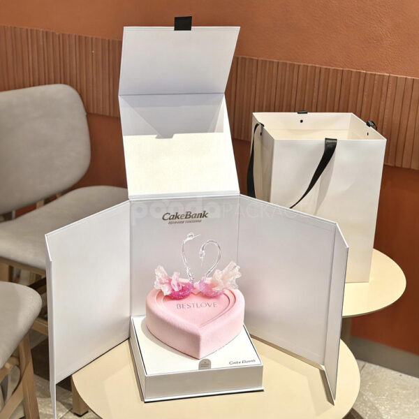 Custom Foldable Cake Rigid Box with Display Panels