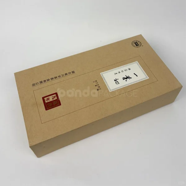 Custom Kraft Book Style Rigid Box with Paper Insert