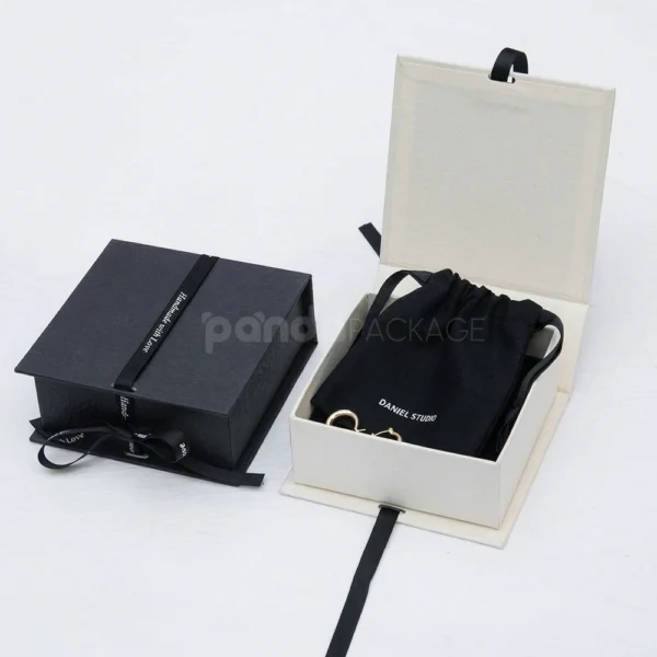 Premium Book Style Rigid Gift Box with Custom Ribbon