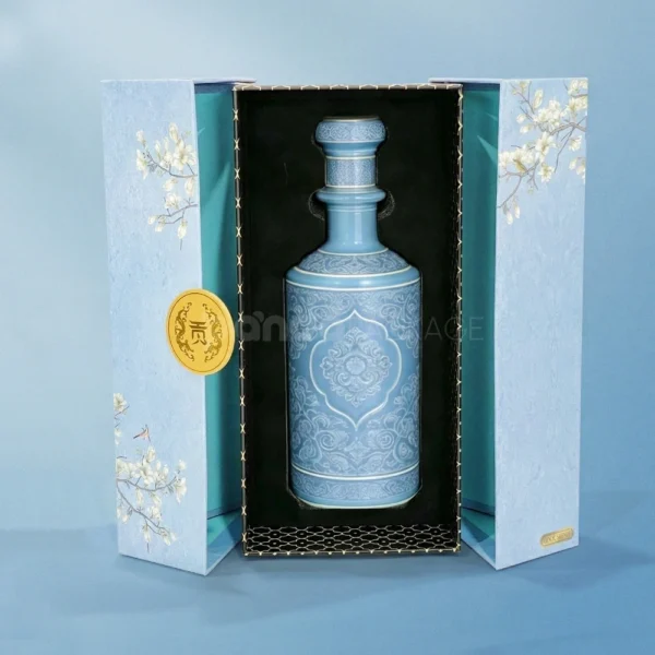 Luxury Double Door Rigid Box for Premium Bottle Packaging