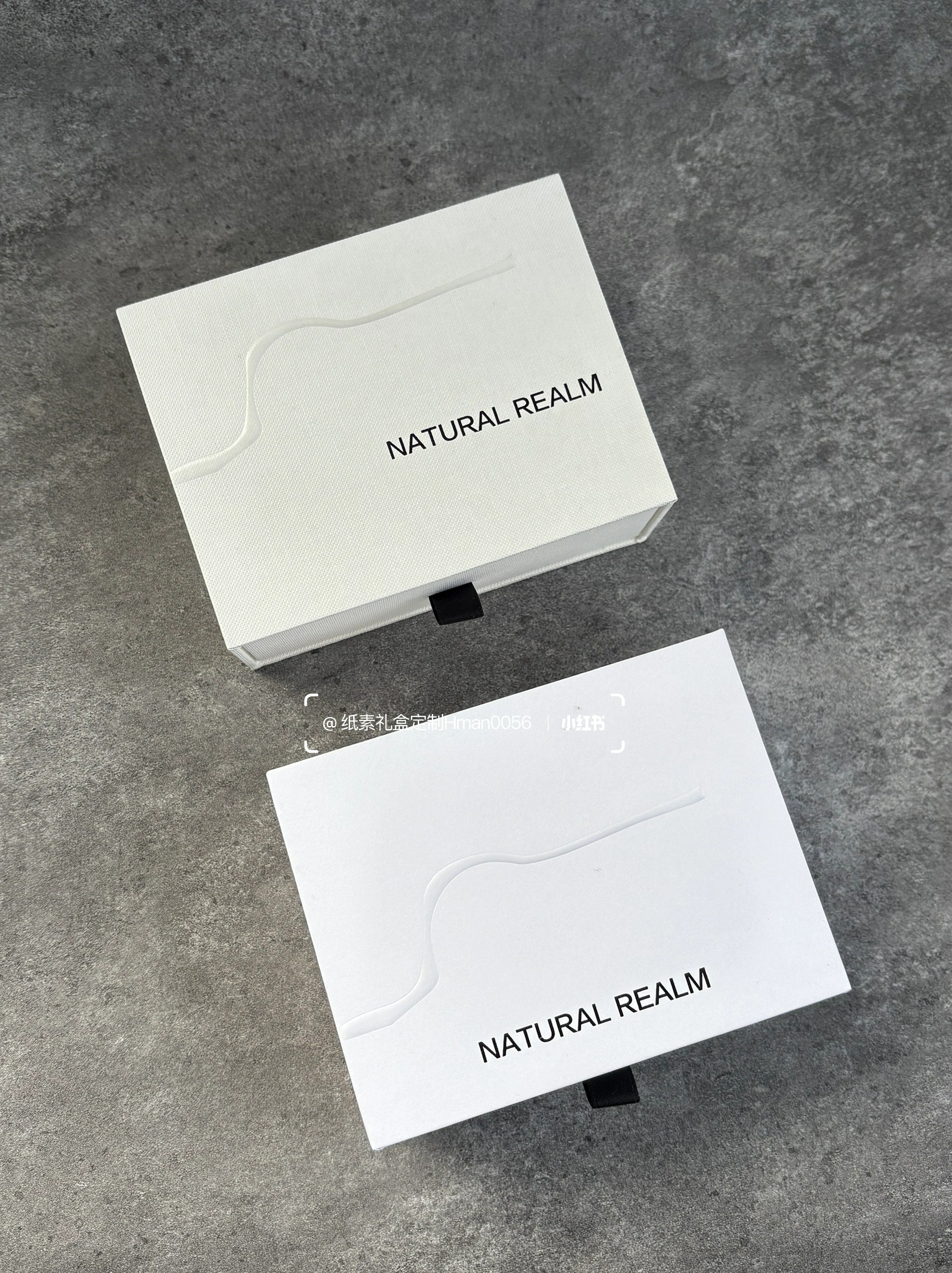 Custom Minimalist Drawer Rigid Box with Ribbon Pull