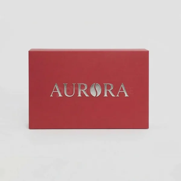 Luxury Red Apparel Rigid Box with Silver Foil Logo