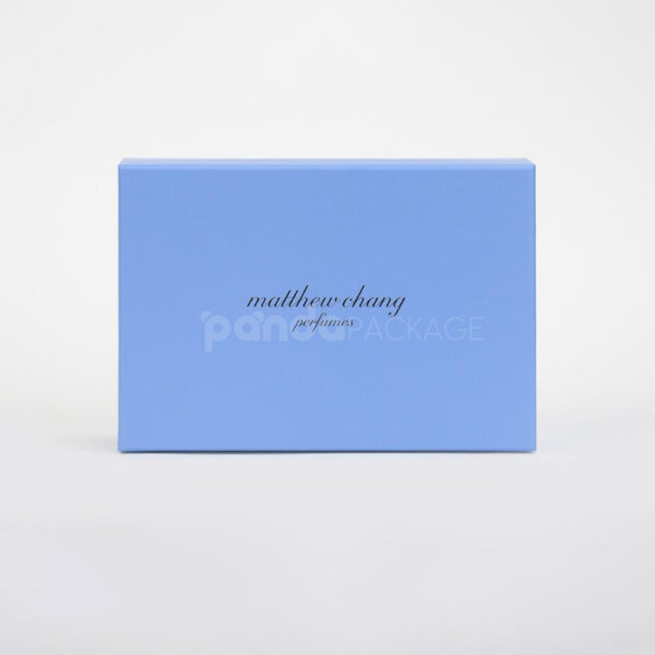 Luxury Blue Apparel Rigid Box with Foil Stamped Logo