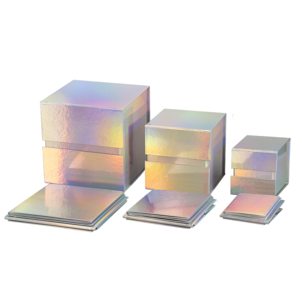 Collapsible Rigid Box with Iridescent Holographic Paper for Luxury Gift Packaging