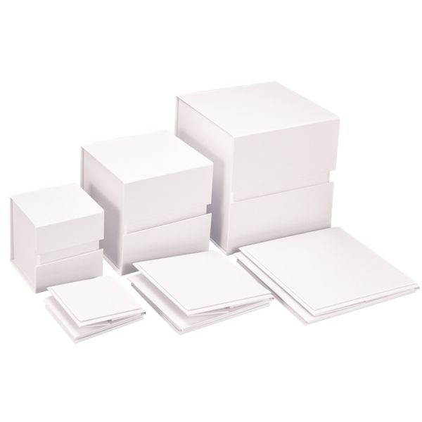 Collapsible Rigid Gift Box in White with Foldable Design for Custom Packaging