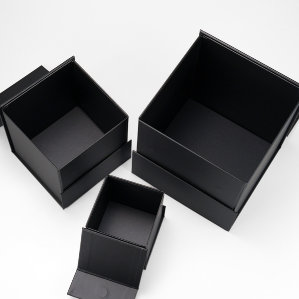 Collapsible Black Rigid Gift Box with Foldable Design for Luxury Packaging