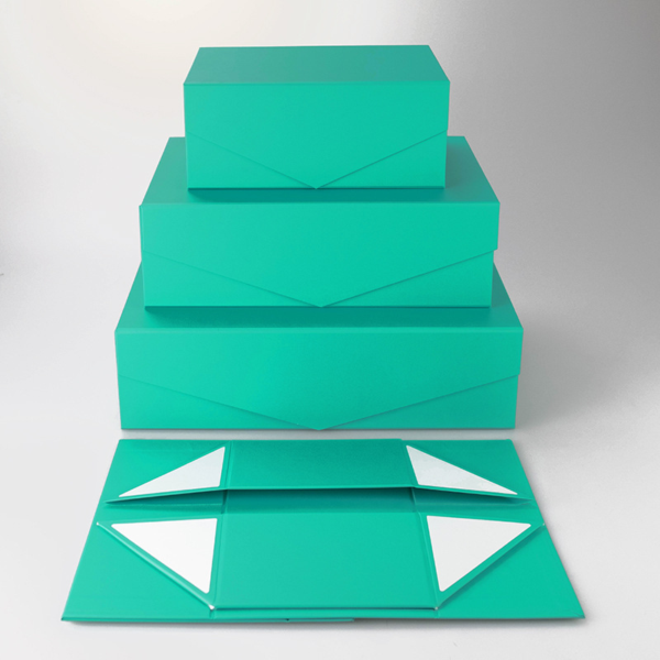Collapsible Rigid Gift Box in Multiple Colors with Unique Foldable Design