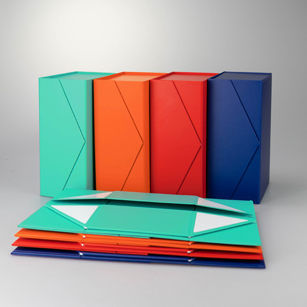 Collapsible Rigid Gift Box in Multiple Colors with Unique Foldable Design
