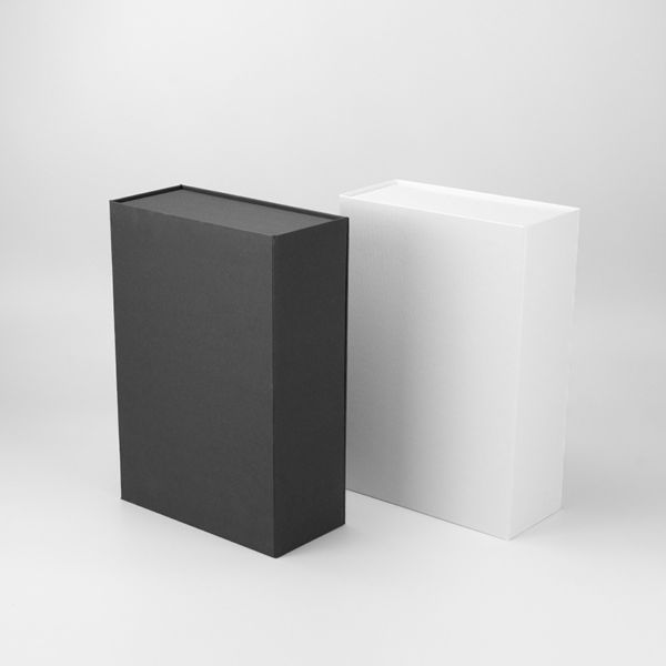 Collapsible Rigid Bottle Box in Black and White for Custom Gift Packaging