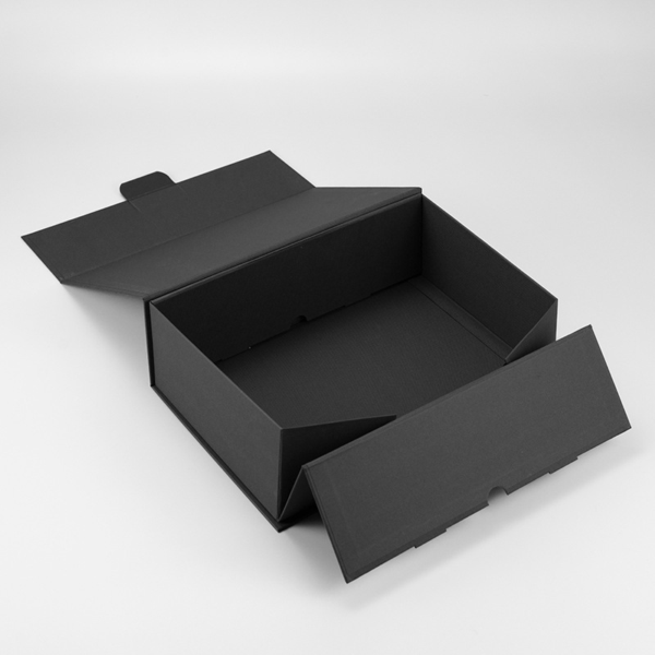 Collapsible Rigid Bottle Box in Black and White for Custom Gift Packaging