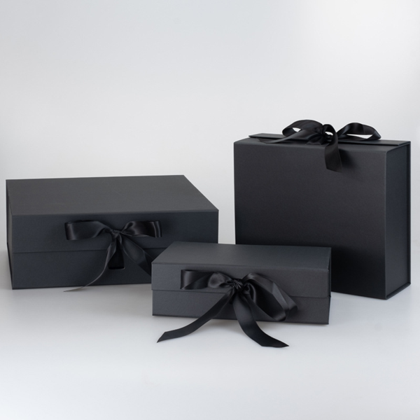 Collapsible Rigid Gift Box with Ribbon Closure for Luxury Packaging