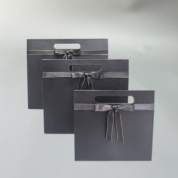 Collapsible Rigid Gift Box Bag with Ribbon Closure for Luxury Packaging