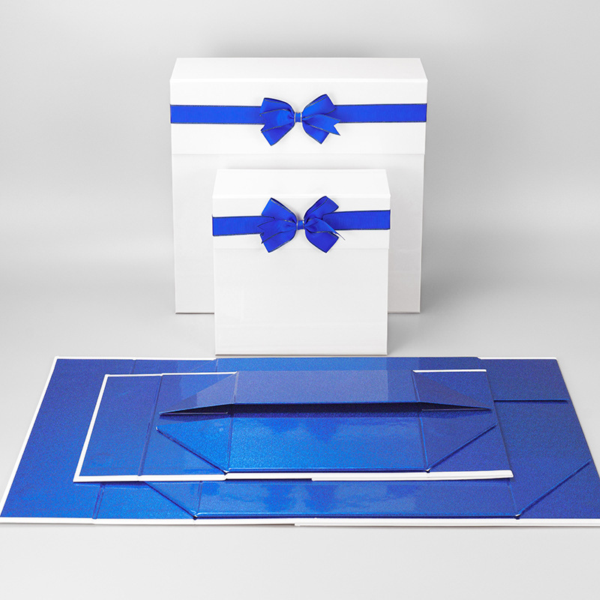 Collapsible Rigid Gift Box with Ribbon Closure for Custom Packaging