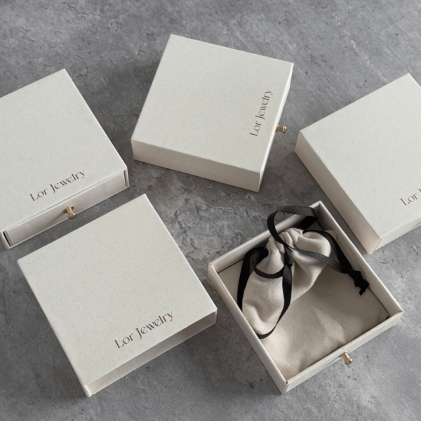 Custom Rigid Drawer Box for Jewelry Packaging with Button Closure