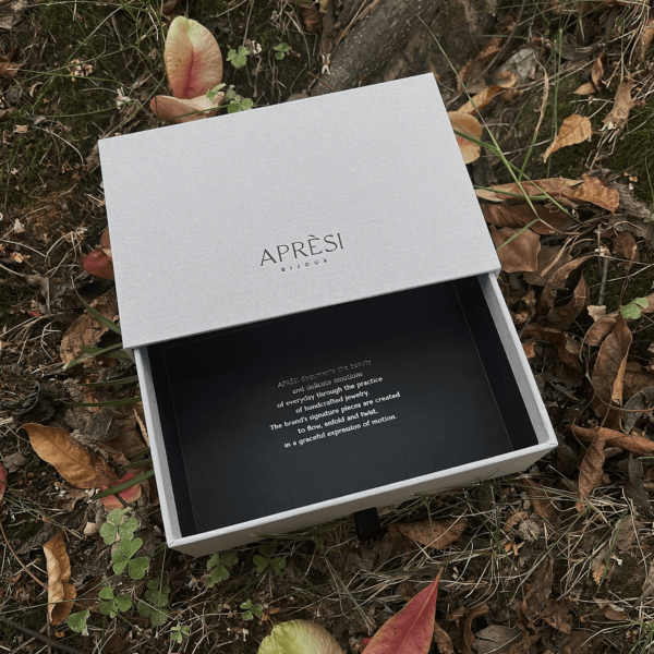 Custom Rigid Drawer Jewelry Box with Embossed Logo and Inner Message Design