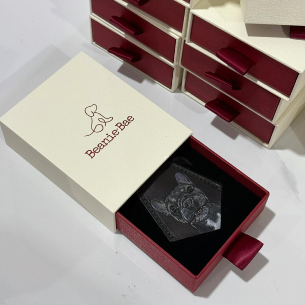 Custom Rigid Drawer Box with Textured Paper and Ribbon Pull