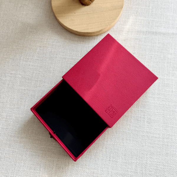 Custom Rigid Drawer Box with Metal Pull and Embossed Logo