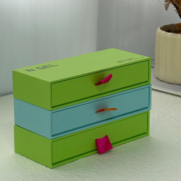 Colorful Drawer Rigid Box with Cotton Paper for Gift Packaging