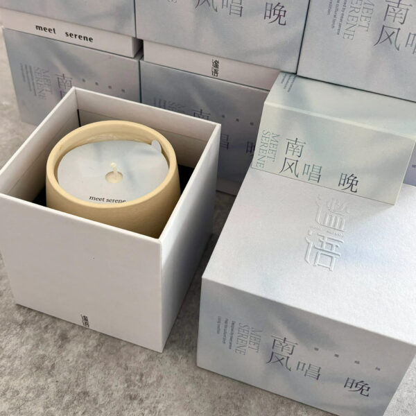 Minimalist Candle Rigid Box with Lid and Base Cotton Paper