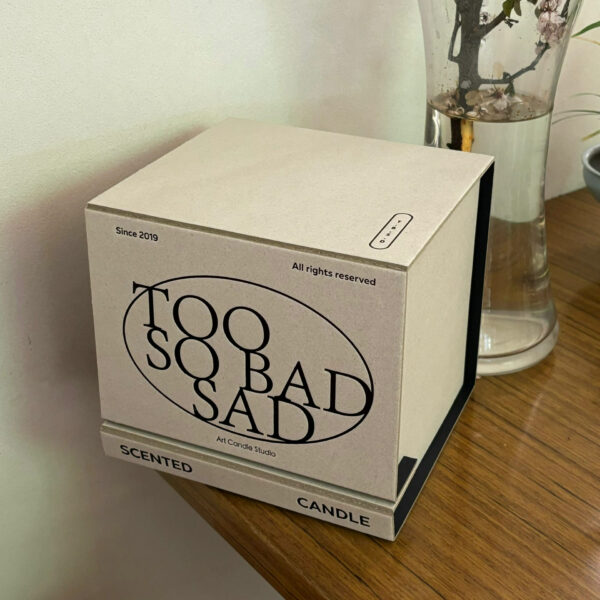 Foldable Candle Rigid Box with Raw Paper and Black Foil Print