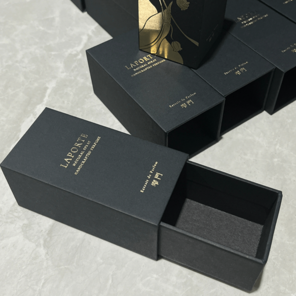Custom Rigid Drawer Perfume Box with Foil Stamped Logo