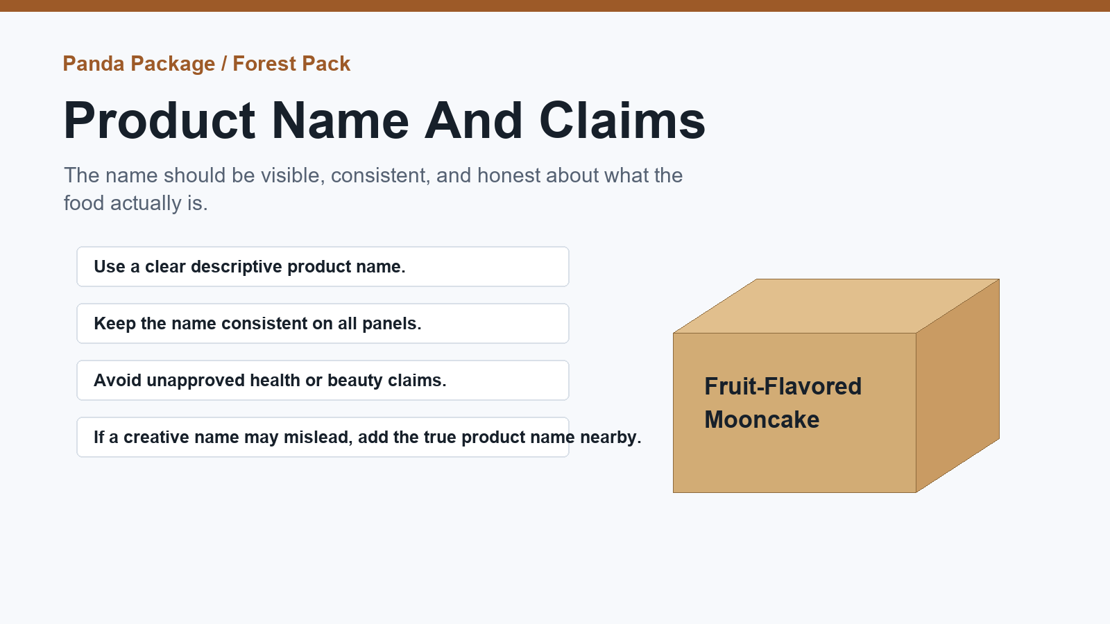 Product name and claims infographic