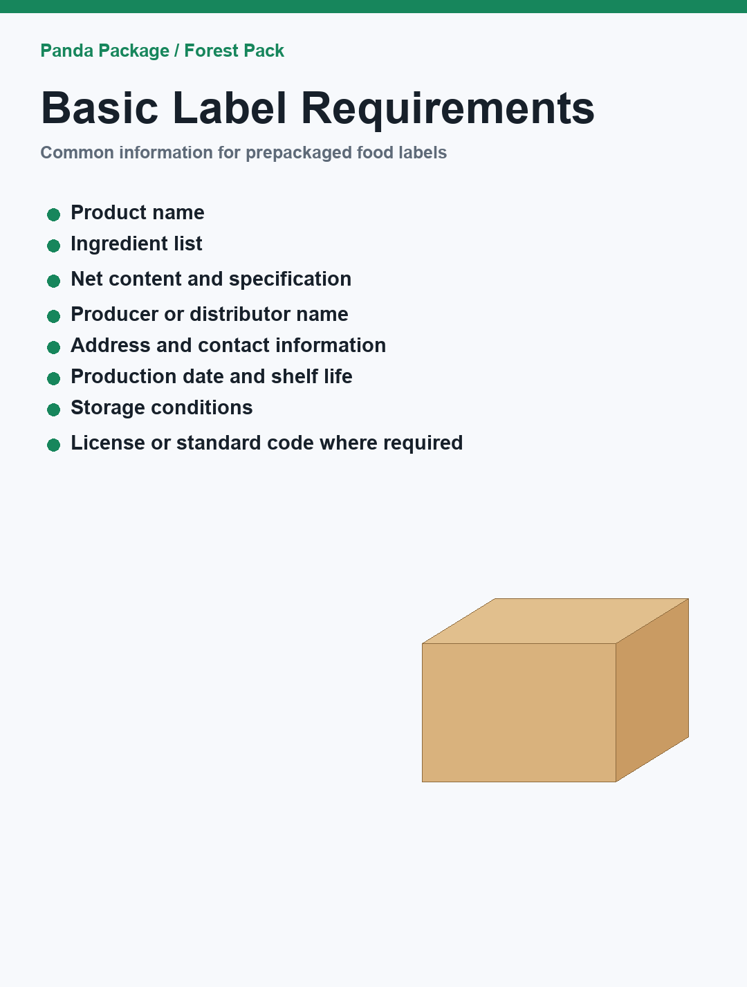 Required label information checklist