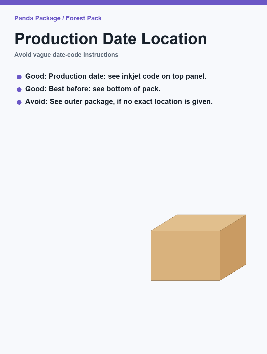 Production date placement
