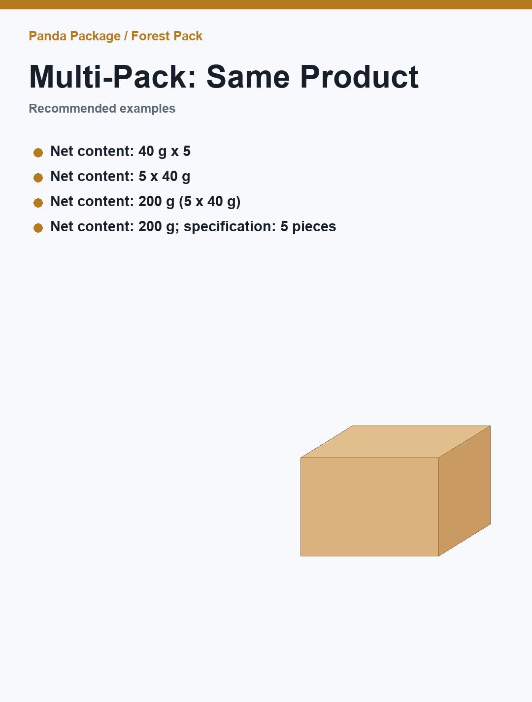 Multi-pack net content examples
